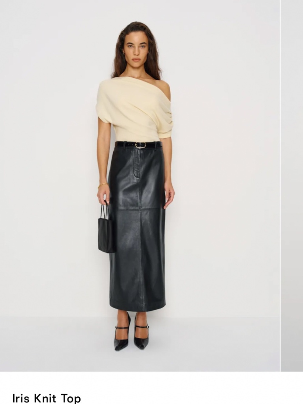 Reformation Iris Knit Top - Custard